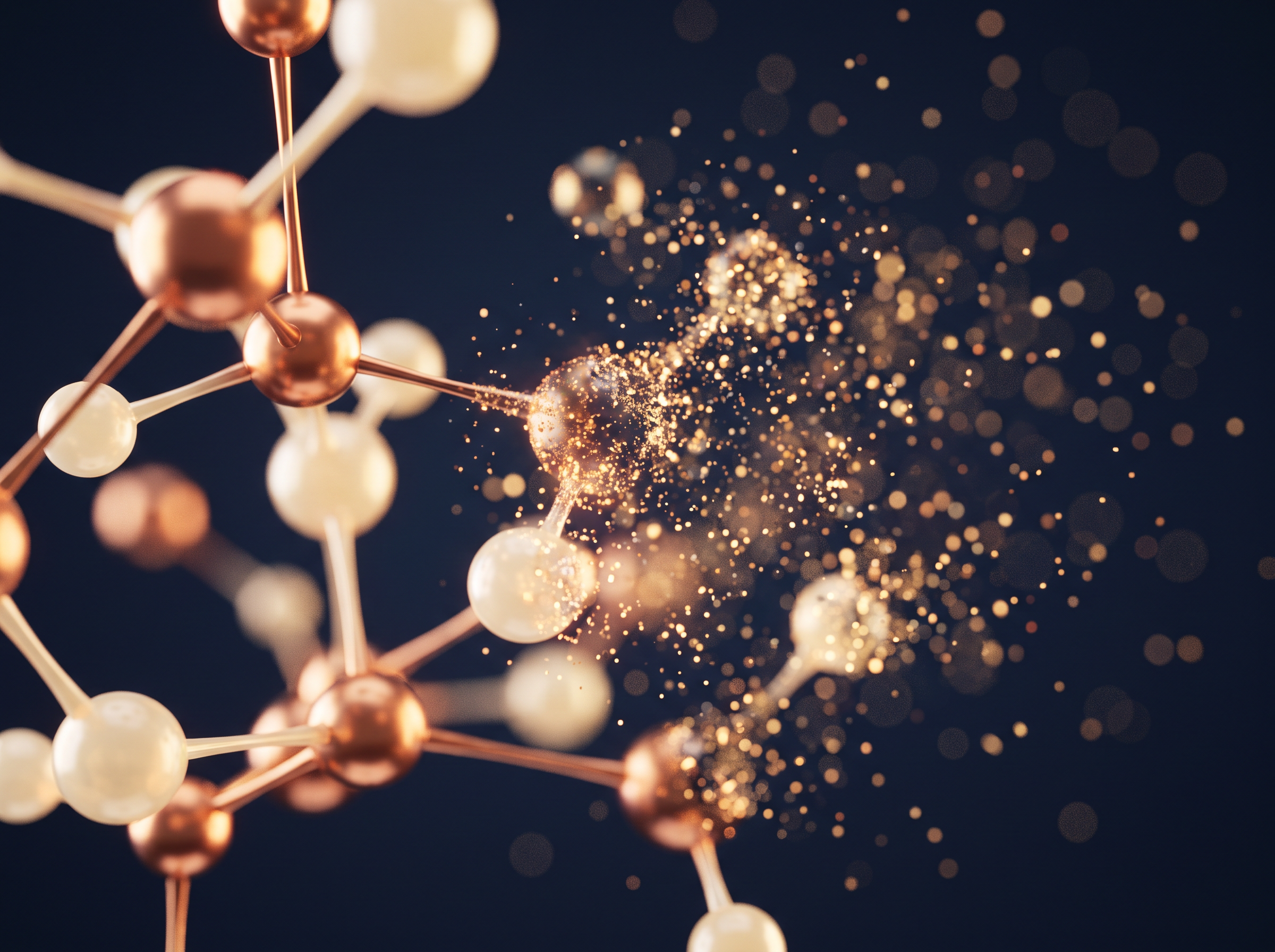 Abstract illustration of a molecular structure, representing contrast-agent research